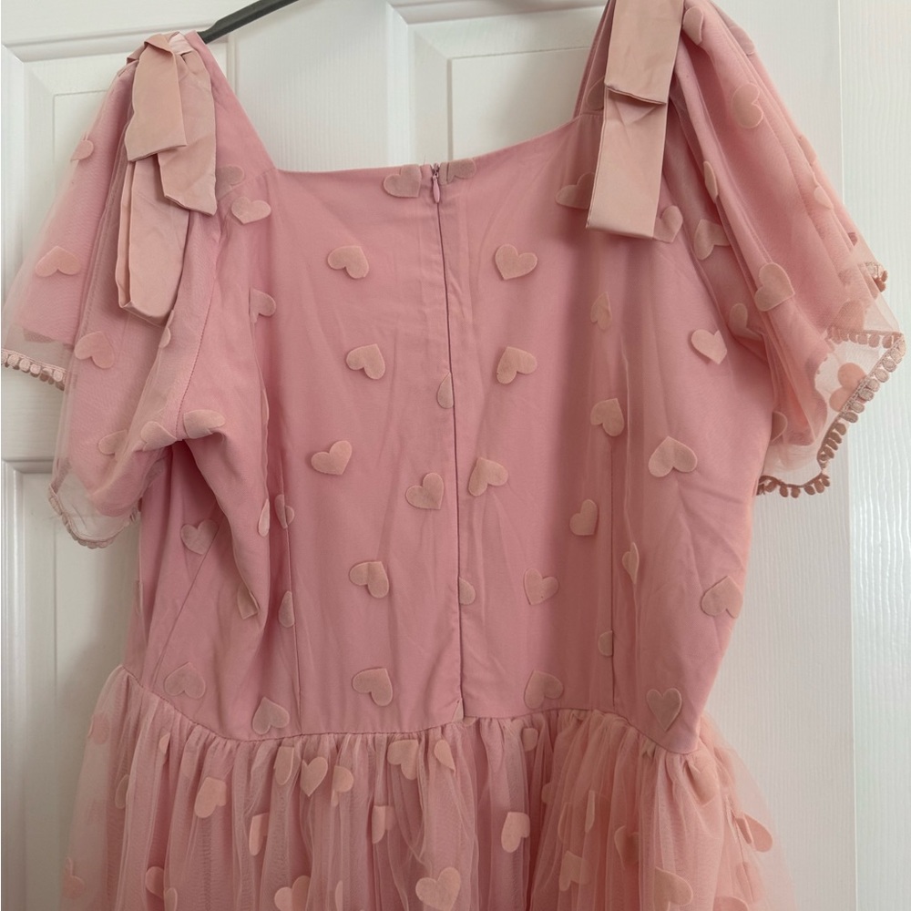 NWOT Ivy City Co Blush Heart Appliqué Dress - Picture 8 of 10